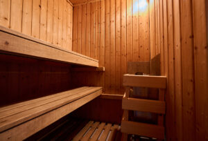 Foto sauna por dentro